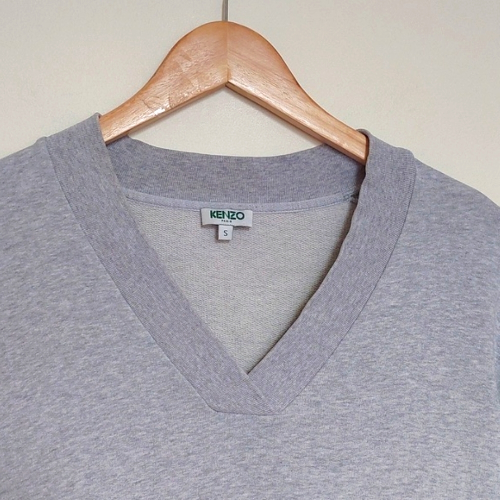 Kenzo Light Gray V‑Neck Oversized Sweatshirt - Picture 7 of 16